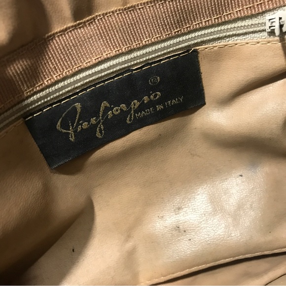 Pier Giorgio Italy Vintage Tapestry Carpet Handbag Shoulder Bag Purse Beige - Picture 9 of 16